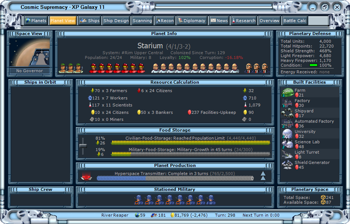  A sample planetary scan report.